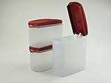 Original Tupperware TUPPERWARE Eidgenossen Plus 1,6 L + 1,0 L (2) rot Eidgenosse Vorrat Dose Modular