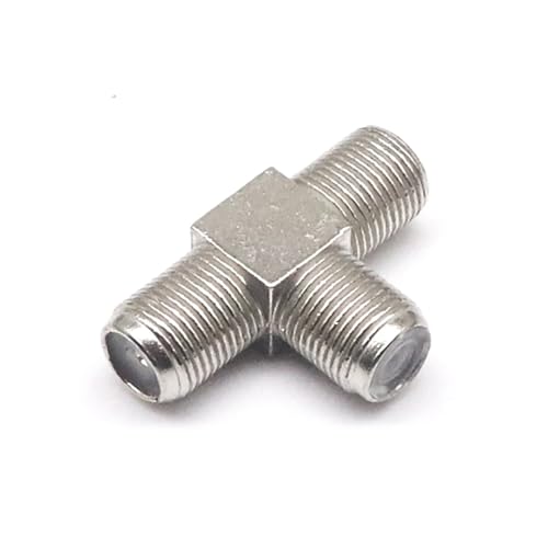 ABLNLPYOC 5pcs British F-Head zinc Alloy Direct Connection 90 Degree Elbow Cable TV inch Docking F tee Four-Way F-JKK(5pcs F-F KKK)
