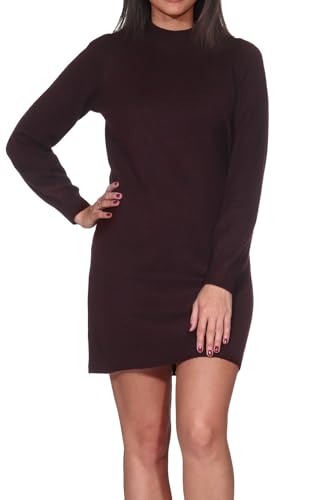 JdY Damen Jdyrue Life L/S High Neck Dress KNT Noos, Maroon Banner, L
