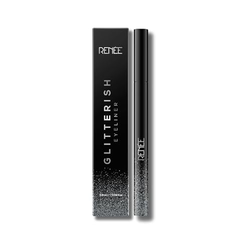 Image of RENEE Glitterish Eyeliner - Black, Metallic Pay-Off, Multi-Dimensional Shine | Waterproof, Smudge-Resistant, Shimmery Finish | Precise Application Brush, Quick Drying | Long-Lasting, 0.6Ml
