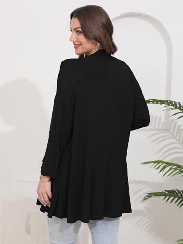 Image of BELAROI Plus Size Lightweight Cardigan Sweaters for Women Casual Open Front 3 /4 Sleeve Cover Up