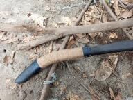 Hand-Forged Viking-Style Axe with Carbon Steel Bearded Blade and Curved Wooden Handle, Ideal for Camping, bushcraft, or Decorative Display