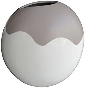 Large claraluna Vase Bicolor Porcelain Ivory and Taupe with Diffuser Kit Size 21.5 x 19 cm