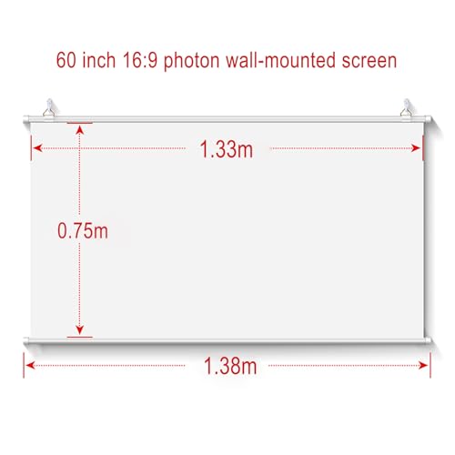Pantalla manual proyector 60" 16:9 blanca miniatura 2