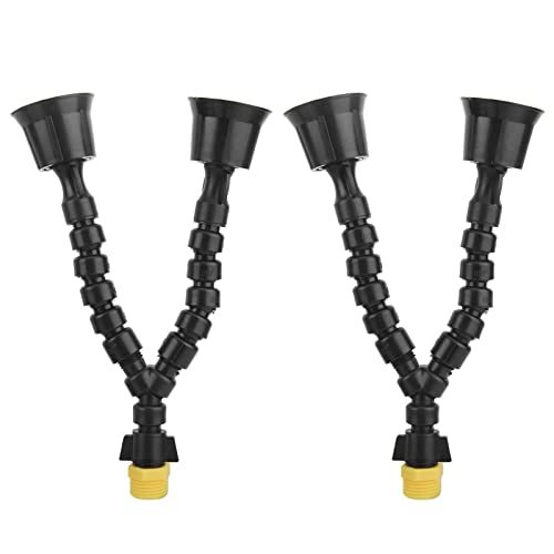 2Pcs Sprinkler Head, 360 Degree Rotation Plastic Adjustable Yard Lawn Sprinkler, Double Heads Sprinkler Nozzle Head For Lawn Plants Garden Hose Sprinkler(Black) #TOP24
