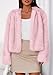 PRETTYGARDEN Womens 2025 Winter Coats Fluffy Cropped Faux Fur Jacket Long Sleeve Open Front Shaggy Outerwear Trendy Clothes (Pink,X-Small)