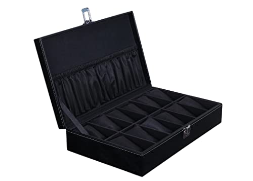 ZENWOOD Unisex 12 Slots Black White Stitching Watch Box Organizer PU Leather Watches Display Case Storage Box (B0BH3CQVMB) Amazon Price History, Amazon Price Tracker