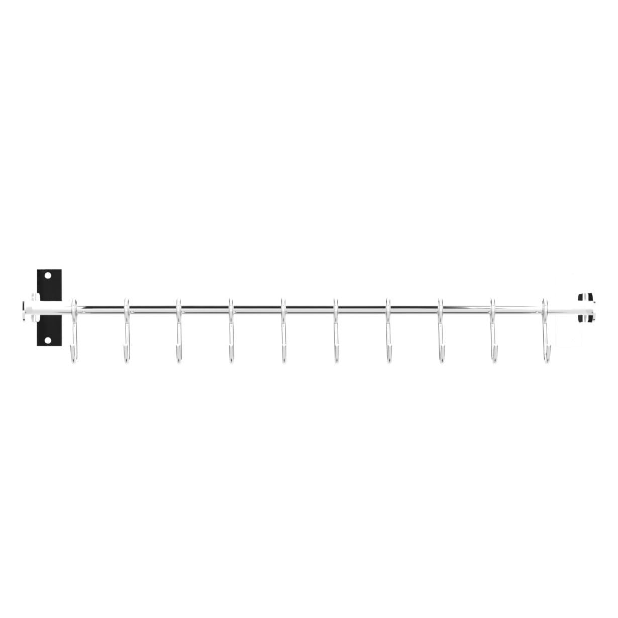 Appendiabiti da cucina, 12 ganci con adesivi magici, senza foratura, doppio tubo in acciaio inox, lunghezza estensibile da 40 cm a 72,4 cm (12 ganci)