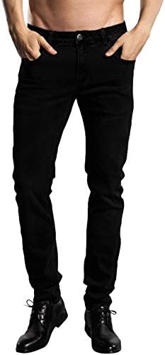 ZLZ Slim Fit Jeans, Men's Younger-Looking Fashionable Colorful Comfy Stretch Skinny Fit Denim Jeans, Black Jeans Pants for Men Size 30