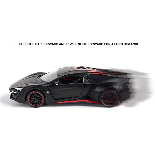 Image of 1:24 Diecast Metal Car Model Hyper Sport Toy Cars For Kids Pull Back Openable Doors With Light Sound|Multicolor