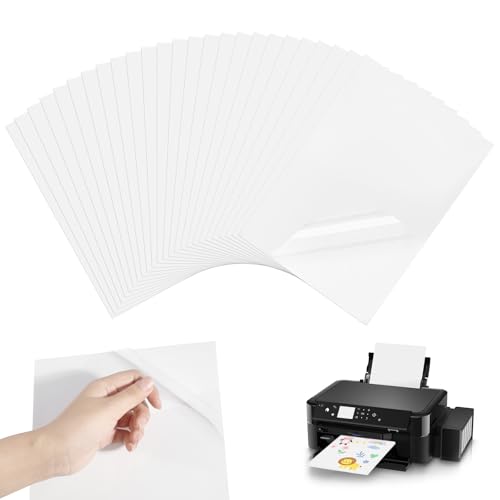 25 Piezas Cinta Adhesiva Doble Cara Transparente A4, Hojas de Cinta Adhesiva Doble Cara Transparente, Película Autoadhesiva Blanca Doble Cara, Ideal para Envolver Regalos, Manualidades y Decoración