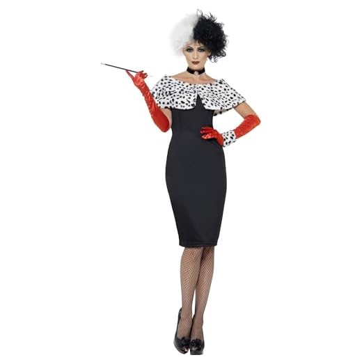 Smiffy'S 32806M Disfraz De Mala Mujer Con Vestido, Guantes, Torera, Brazalete Y Garganti, Negro, M - Eu Tamaño 40-42