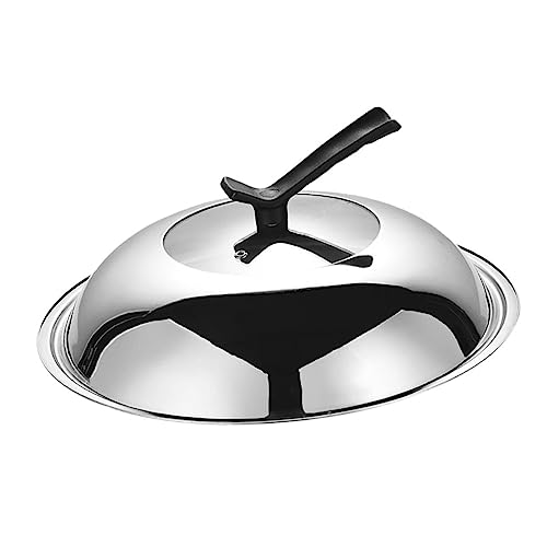 ROMISBABA Tapa Visible de Vidrio Redonda para Olla con Mango Inoxidable Resistente y Antidesbordamiento Compatible con Cocina y Profesional