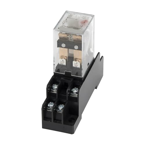 Relé de 24V CC LY2 con indicador LED luminoso y base para cuadros eléctricos de automatización 1
