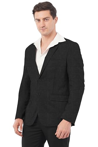 Image of SaintX Men's Premium Woollen Blazer || Classic Warmness with Modern Slim Fit || Formal Blazer Coat for The Temperature Drops || Fully Lined || Tailored Wool Blended Warmth for The Well-Dressed
