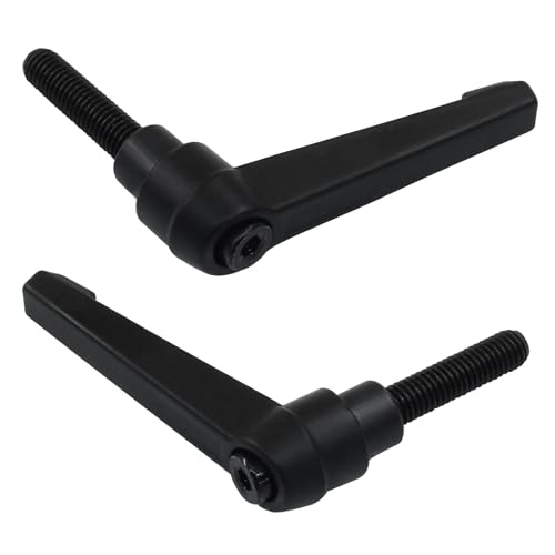 Image of Adjustable Clamping Lever Handle M8 x 32mm Male Thread | 2Pcs, Push Button Ratchet Lever Knob, Rotating Screw Handles Bolts, Locking Lever