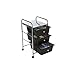 Mind Reader 3 Drawer Rolling Storage Cart and Organizer, Silver with Black Drawers