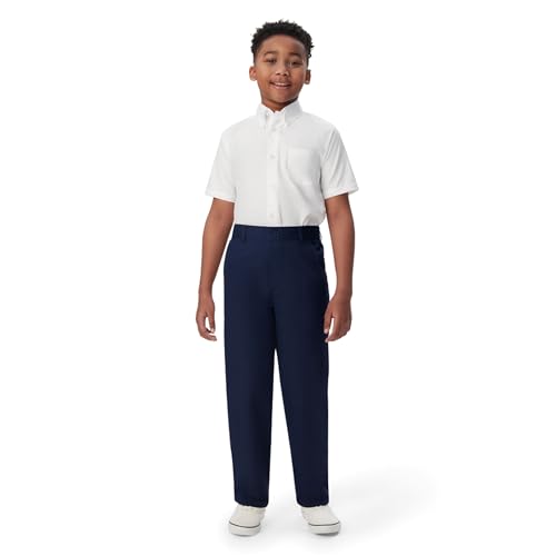 French Toast boys Pull-on Relaxed Fit (Standard & Husky) School Uniform Pants, Navy, 14 Husky