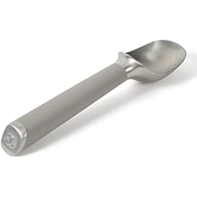 Calphalon Edge Ice Cream Scoop, Stainless Steel Ice Cream Scoop with Ergonomic Handle, Heavy-Duty Dipper for Hard Ice Cream, Gelato & Frozen Desserts, Taupe