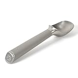 Calphalon Edge Stainless Steel Ice Cream Scoop w/Thermoplastic Rubber Handle - Taupe