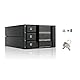 FANTEC 2185 BP-SA2131 SAS I,II + SATA I,II,III Backplane für 3X 3,5 HDD in einem 2X 5,25 Einschub. Mit einem 70mm Lüfter an der Rückseite. Trägerlos. Aluminiumgehäuse und Front in schwarz