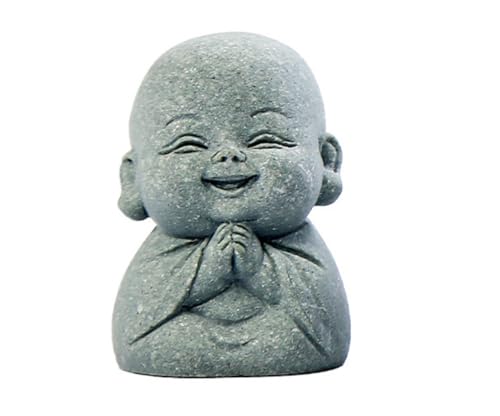 Estatuas de 4 monjes budistas auspiciosos de resina miniatura 5