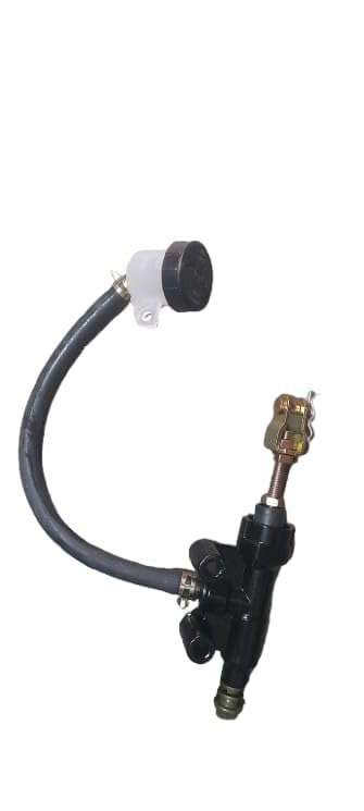 Rear Disc Brake Master Cylinder with Reservoir Hose for TVS Apache RTR | High Performance Brake Pump Assembly | Durable Build | Easy Installation Replacement Part-image-0