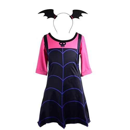 Dressy Daisy Little Girls Dress Up Boo-Tiful Halloween Costume Fancy Party Vampire Outfit Set with Head band Size 6X-8 A