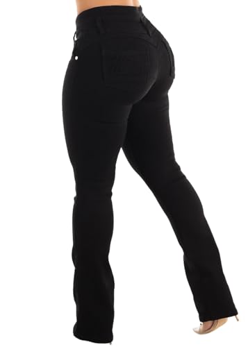 Image of Moda Xpress Women's Butt Lifting High Waisted Bootcut Jeans - Stretchy, Comfortable Flare Jeans in Junior Size Vintage Style