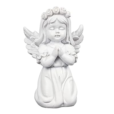 Raeasily Praying Little Angel Statue - 4.7 Inches Resin Crafts Wings Angel Crafts Decoration for Shelf,Home, Wedding Car Decoration, Offcie Desk