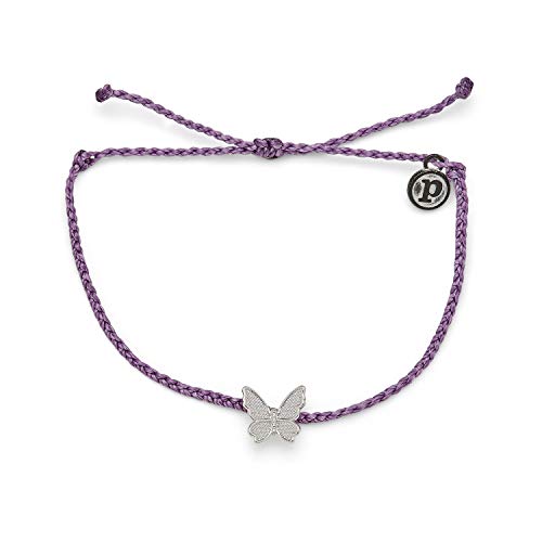 Pura Vida Silver or Rose Gold Butterfly in Flight Bracelet - 100% Waterproof, Adjustable Band - Plated Brand Charm