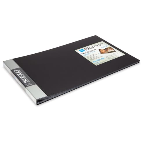 Itoya Original Art ProFolio 17x11 Black Art Portfolio Binder with Plastic Sleeves with 48 Pages - Portfolio Folder for Artwork with Clear Sheet Protectors - Presentation Book for Art Display