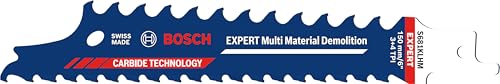 Bosch 1x Expert Multi Material Demolition S681KLHM Blade (for Wood with Metal, Construction Wood with Mortar and Nails, Length 150 mm, Professional Accessory Reciprocating Saw)