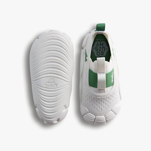 Image of ARETTO Expanding White Kids Shoes for Growing Feet - Boys & Girls Footwear, Baby Girl Shoes, Sneakers for Boys, Baby Shoes & Comfortable Shoes for Kids | Age 1-9 Years