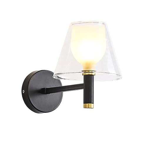 KXKLGWHN Lámpara de pared individual con tornillo G9, farol de pared de hierro forjado industrial, apliques de pared con pantalla de vidrio creativo, lámparas de instalación integradas, lámpara de par