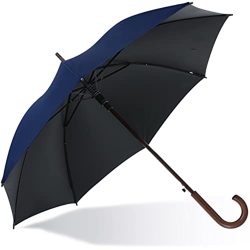 Abccanopy Auto Open Wooden Handle J Stick Umbrella,Windproof Large Umbrella For Rain 48 Inch Automatic Umbrella,Umbrall For Man Or Family Vented Windproof Waterproof Umbrella Upf 50+ Blocking Uv 99.98% #TOP1