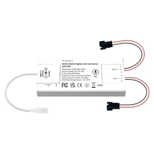 Controlador digital de tira LED WLED ESP32 Ultra delgado RGB 10 m miniatura 7