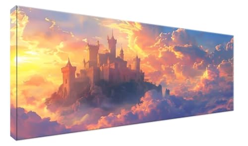 Large Diamond Painting 200x100cm Diamond Art Painting Castle Diamond Painting Kit, DIY Cloud Diamond Art Kits Adults, Full Drill Diamond Crystal Rhinestone Arts and Crafts Painting, Room Decor ZX-31