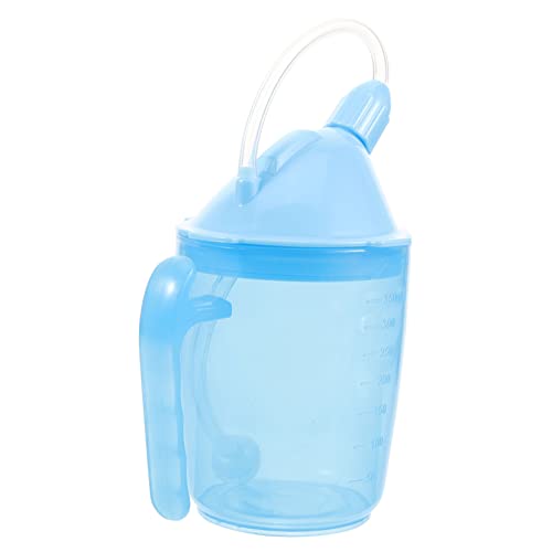 MOLUCKFU Disability Straw Cup Elderly Sippy Cup Spill Proof Sipping Spout for Soup Water Porridge Maternity Easy to Use