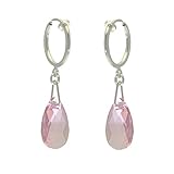  LA POIRE CERCEAU Silver Plated Light Rose Crystal Clip On Earrings