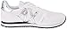 Armani Exchange Women's AX Logo Trainer, White + Silver, 8.5