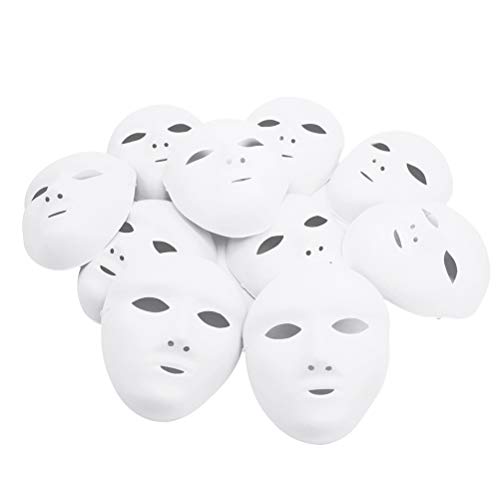 BESTOYARD 24 peças de fantasia de Halloween para rosto inteiro, máscara de pintura em branco, Hallow