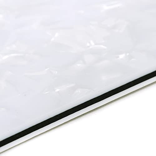 Image of Musiclily Pro 9 Holes Round Corner HH Guitar Pickguard 2 Humbuckers for Squier Bullet Series Mustang Electric Guitar, 4Ply White Pearl