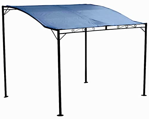 ALEOS. Wand Anbau Pavillon 3 x 2,5 Meter mit Dach 100% wasserdicht UV30+, Farbe:Anthrazit