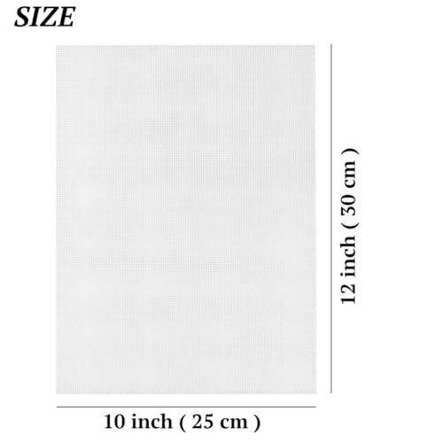 SATYAM KRAFT 6 Pcs Cross Stitch Canvas Sheet for Wedding Craft, Sewing/Embroidery Projects and DIY/Fish breeding Net Orchid Cone Planter net/Mat for Fridge/Dining Table (30 x 25 cm) (White)