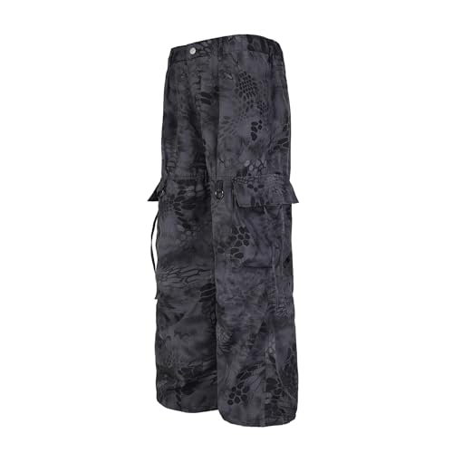 Men's Casual Cargo Pants Snake Print Elastic Waist Vintage Oversize Pants Streetwear2