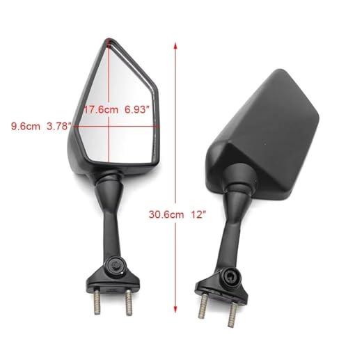 Espejos retrovisores moto de aluminio negro compatibles con Ninja 250R 3