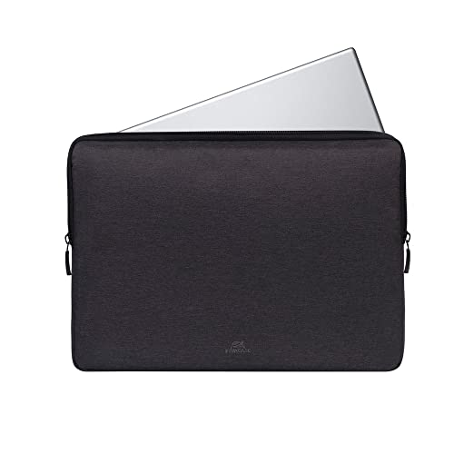 Image of RivaCase Suzuka 7704 Laptop Sleeve 13.3-inch Protective Sleek, Slim-line and Elegant Sleeve Water-Resistant Material for Urban Professionals and Students FITS MacBook PRO 14 Black