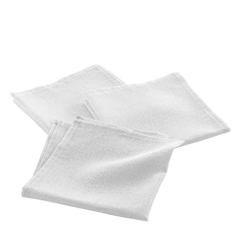 douceur d'Intérieur Silvery 3 Napkins, White/Silver, 40 x 40 cm, White / Silver, 40 x 40 cm (Set of 1)