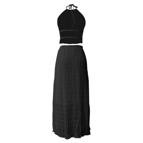 Ensemble maxi jupe 2 pièces fluide mousseline pour vêtement été léger - 7
